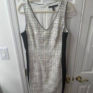 White House Black Market Black and White Checkered Midi Dress (matching jacket)